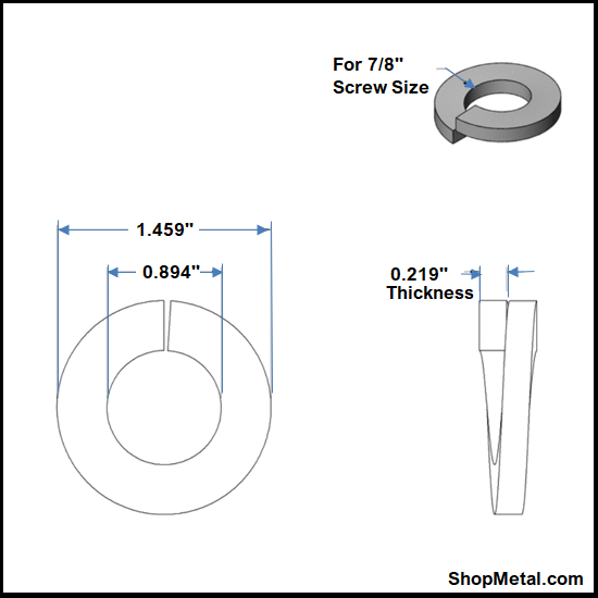 Picture of 7/8" SPLIT LOCK WASHER HDG