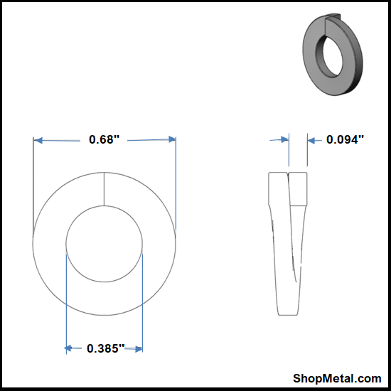 Picture of 3/8" HI-ALLOY LOCK WASHER YZP