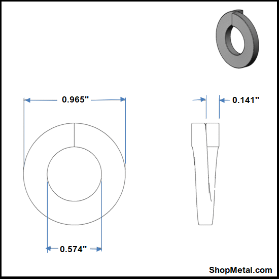 Picture of 9/16" HI-ALLOY LOCK WASHER YZP