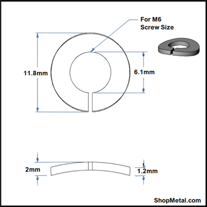 Picture of M6 SPLIT LOCK WASHER YZP