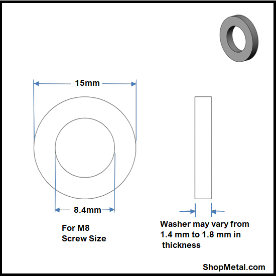 Picture of M8 FLAT WASHER YZP