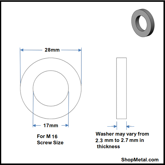 Picture of M16 FLAT WASHER YZP