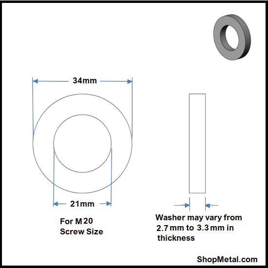 Picture of M20 FLAT WASHER YZP