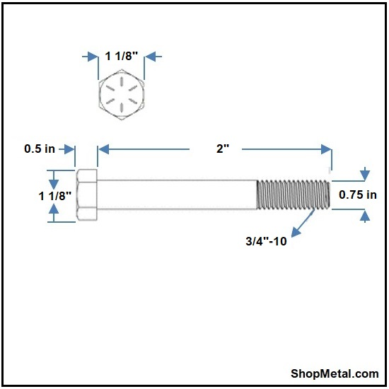 Picture of 3/4-10 X 2" HCS G8 YZP