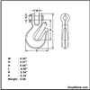 Picture of 3/8" GRADE 80 SLIP HOOK W/LAT