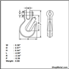 Picture of 1/2" GRADE 80 SLIP HOOK W/LAT