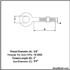 Picture of 3/8" X2" EYE BOLT W/ NUT HDG