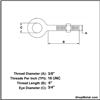 Picture of 3/8" X 6" EYE BOLT W/ NUT HDG