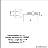 Picture of 1/2" X 3.25" EYE BOLT W/NUT HDG