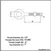 Picture of 1/2" X 4" EYE BOLT W/ NUT HDG