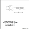 Picture of 1/2" X 6" EYE BOLT W/ NUT HDG