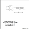 Picture of 1/2" X 8" EYE BOLT W/ NUT HDG
