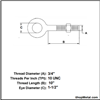 Picture of 3/4" X 10" EYE BOLT W/ NUT HDG