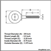 Picture of 3/8" X 3.5" EYE LAG SCREW HDG