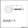 Picture of 1/2" X 2.5" EYE LAG SCREW HDG