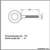 Picture of 1/2" X 4" EYE LAG SCREW HDG