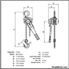 Picture of 3 TON X 5' LEVER CHAIN HOIST