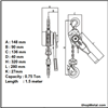 Picture of 3/4TX10' LEVER CHAIN HOIST