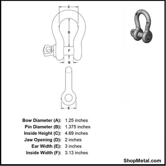 Picture of 1-1/4" SAFETY ANCHOR SHACKLE