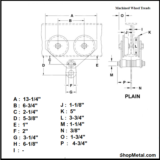 Picture of 1-1/2 TON ADJ BEAM TROLLEY