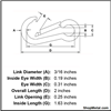 Picture of 3/16" 316 SS LOCK SPRING CLIP