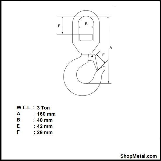 Picture of 3T SAFETY SWIVEL HOOK