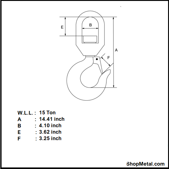 Picture of 15T SAFETY SWIVEL HOOK RED