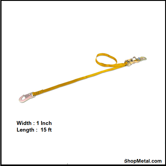 Picture of 1" X 15' RATCHET STRAP YELLOW