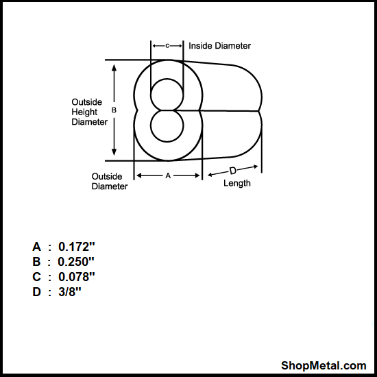 Picture of 1/16" ALUMINUM HOURGLASS SWAGE