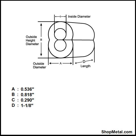 Picture of 1/4" ALUMINUM HOURGLASS SWAGE