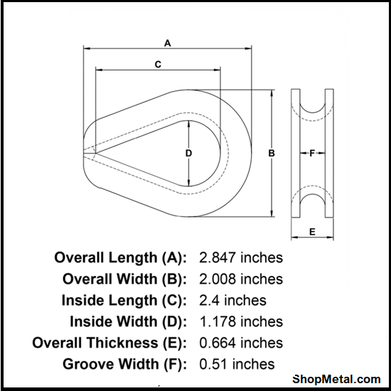 Picture of 3/8" THIMBLE 316SS