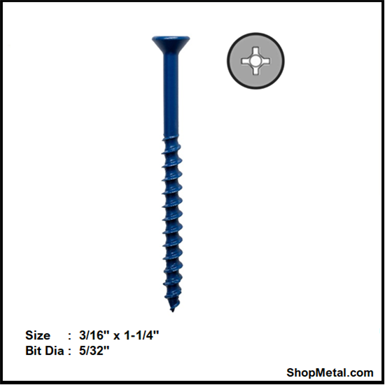 Picture of 3/16" X 1-1/4" PHIL FLAT TITEN