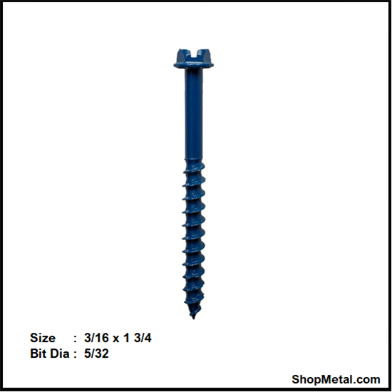 Picture of 3/16" X 1-3/4" HEX HEAD TITEN