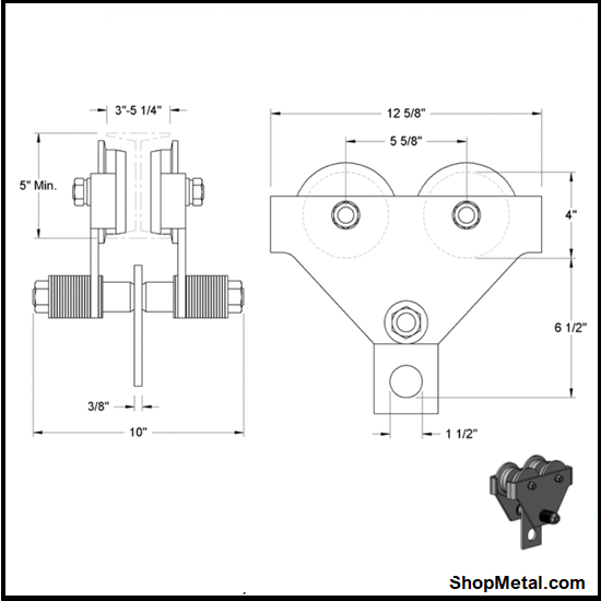 Picture of 1T INDUSTRIAL BEAM TROLLEY