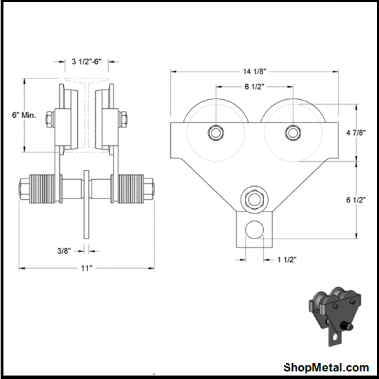 Picture of 2T INDUSTRIAL BEAM TROLLEY