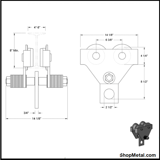 Picture of 3T INDUSTRIAL BEAM TROLLEY