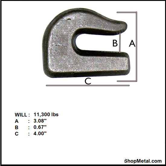 Picture of 1/2" WELD-ON GRAB HOOK G70