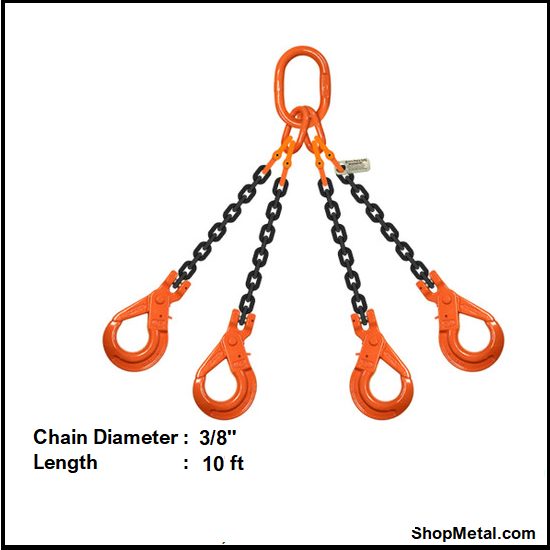 Picture of 3/8" X 10'  CHAIN SLING 4 LEG