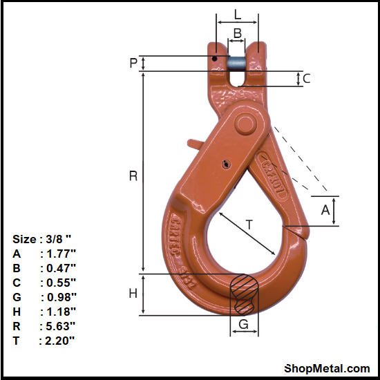 Picture of 3/8” GRADE 100 CLEVIS SELF-LOC