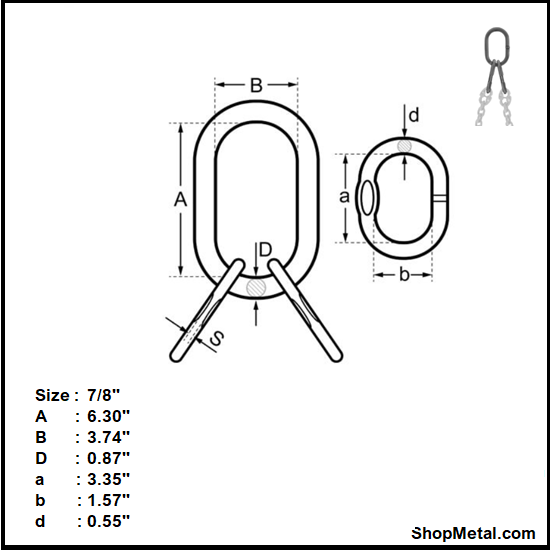 Picture of 2 Legged – 7/8” Grade 100 Mast