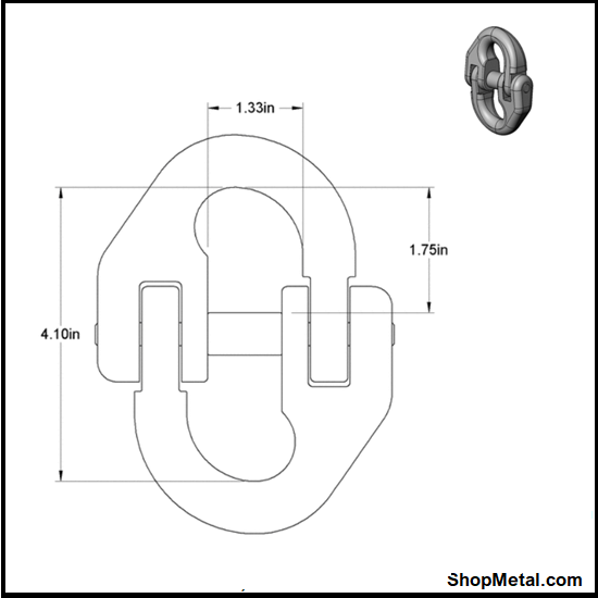 Picture of 3/4" CONNECTING LINK ORG GR100