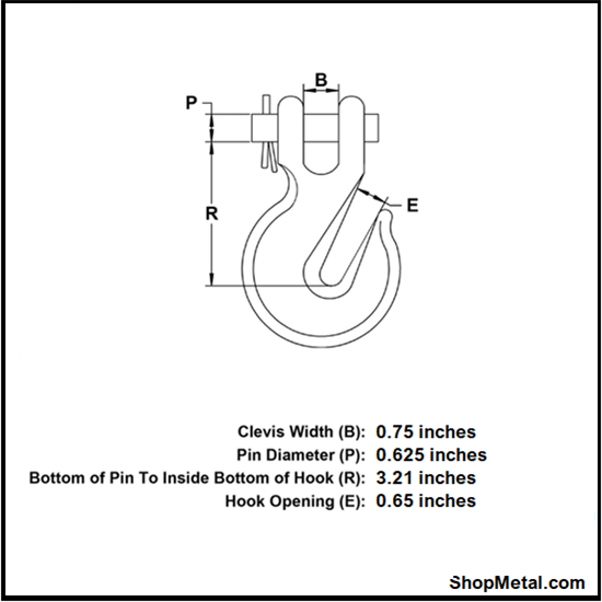 Picture of 1/2" G100 CLEVIS SELF-LOCKING HOOK