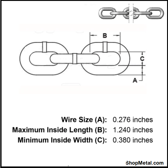 Picture of 1/4" X 800' G43 CHAIN PLAIN