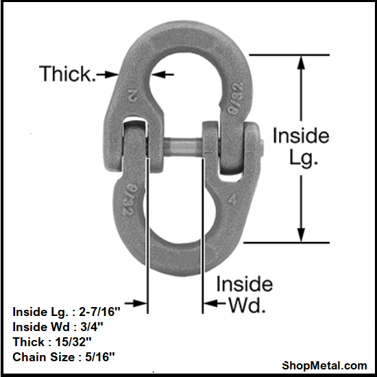 Picture of 5/16" CONNECTING LINK RED