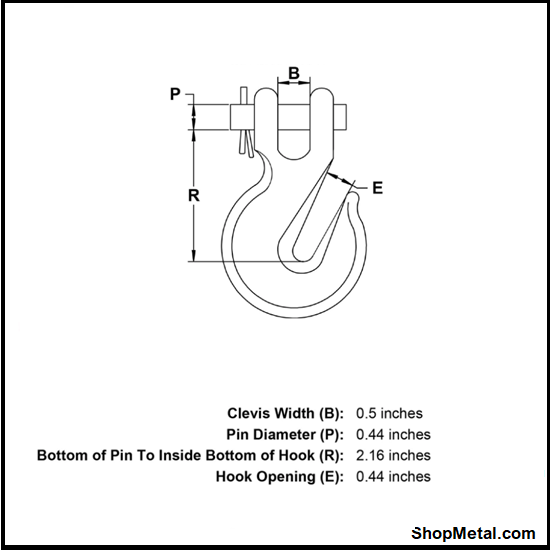 Picture of 5/16” GRADE 100 CLEVIS SELF-LOC