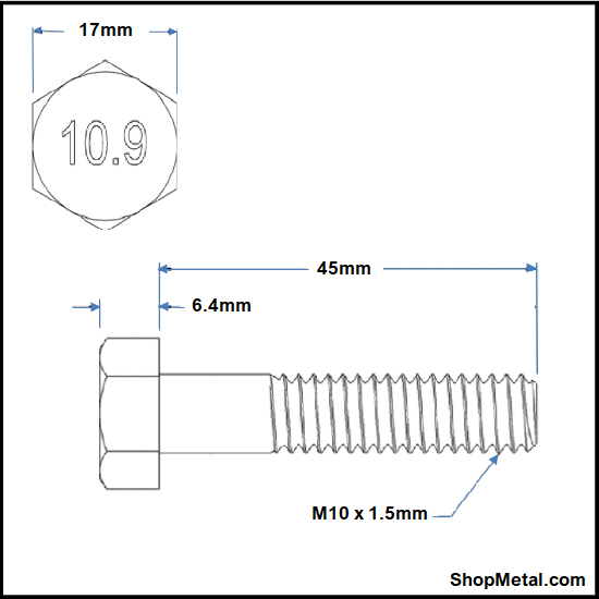 Picture of M10-1.50x45 MM