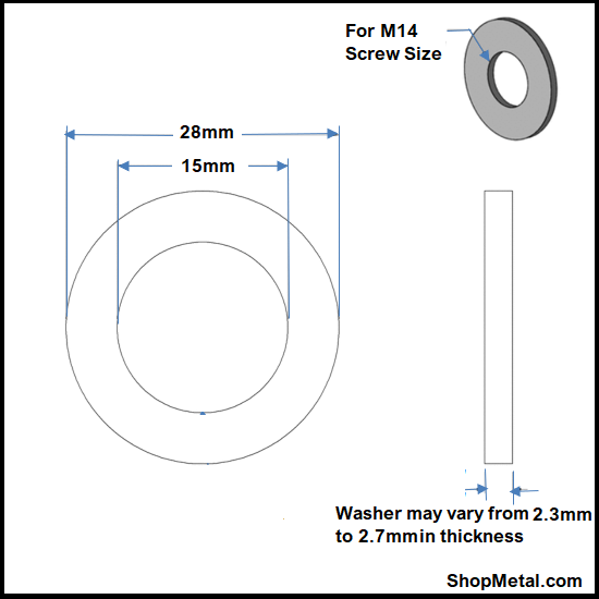 Picture of M14 DIN 125A FLAT WASHER