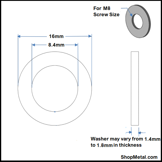 Picture of M8 DIN 125A FLAT WASHER