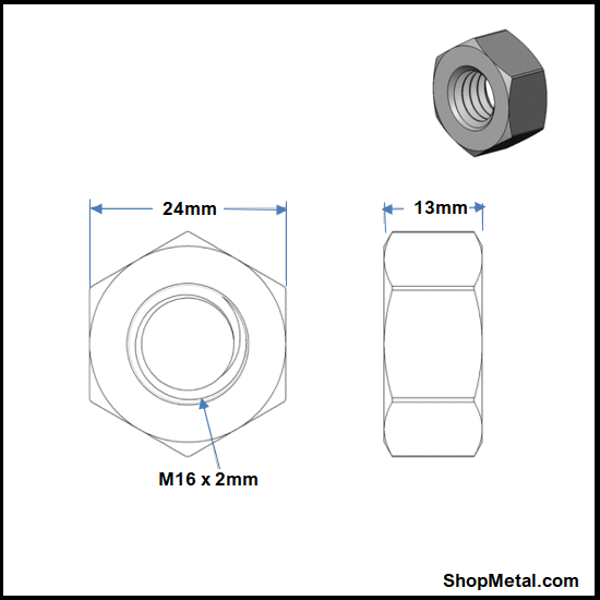 Picture of M16-2.00 HEX NUT