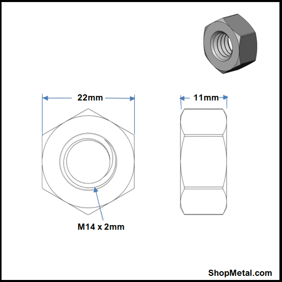 Picture of M14-2.00 HEX NUT